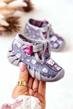 New BEFADO Buty Papcie Kotki 110P326 Szare