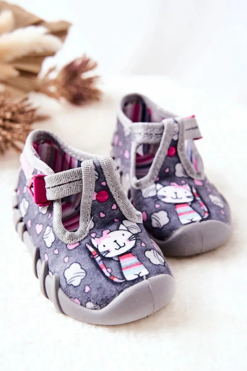New BEFADO Buty Papcie Kotki 110P326 Szare