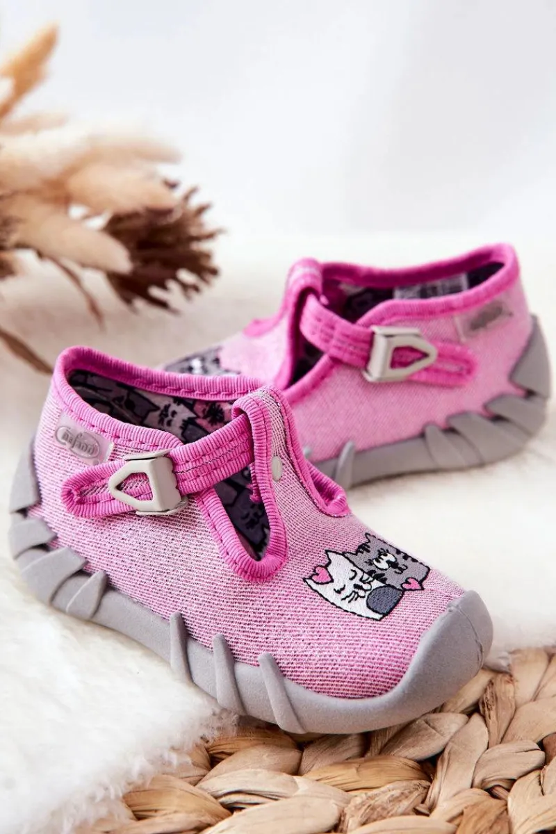 Hot BEFADO Buty Papcie Kotki 110P436 Różowe