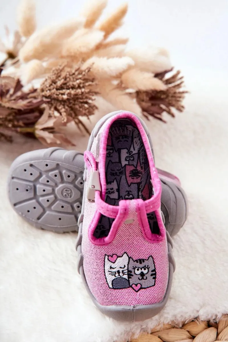 Hot BEFADO Buty Papcie Kotki 110P436 Różowe