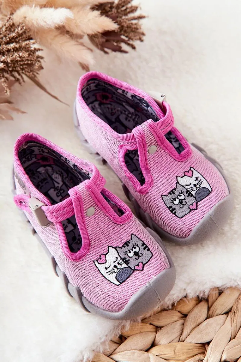 Hot BEFADO Buty Papcie Kotki 110P436 Różowe