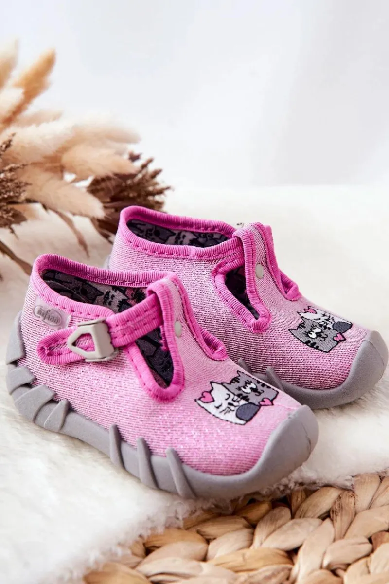 Hot BEFADO Buty Papcie Kotki 110P436 Różowe