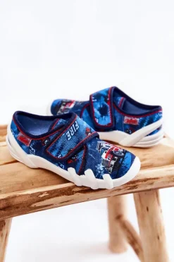 Online BEFADO Buty Papcie Na Rzep Wóz Strażacki 273X309 Granatowe