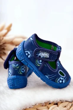 Chłopięce></noscript>BEFADO Buty Papcie Piłki 533P015 Granatowe