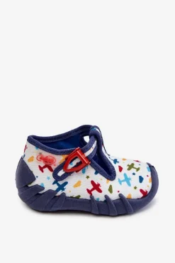 Best BEFADO Buty Papcie Samoloty 110P463 Biało-Granatowe