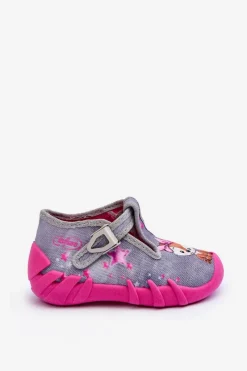 Online BEFADO Buty Papcie Wiewiórki 110P467 Szaro-Różowe