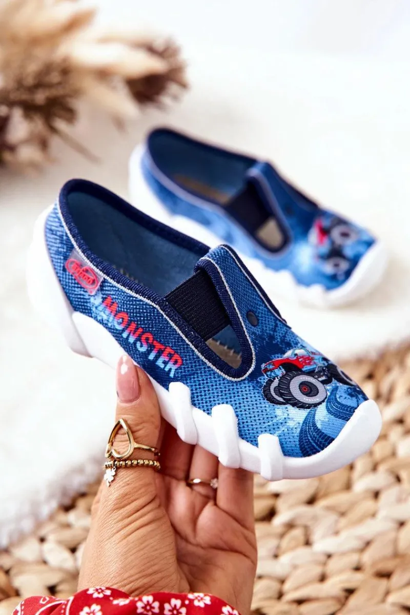 Outlet BEFADO Buty Papcie Wsuwane 290X217 Niebieskie