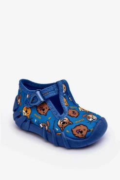 Best Buty Papcie Zwierzątka 110P478 Niebieskie Dzieci Chłopięce