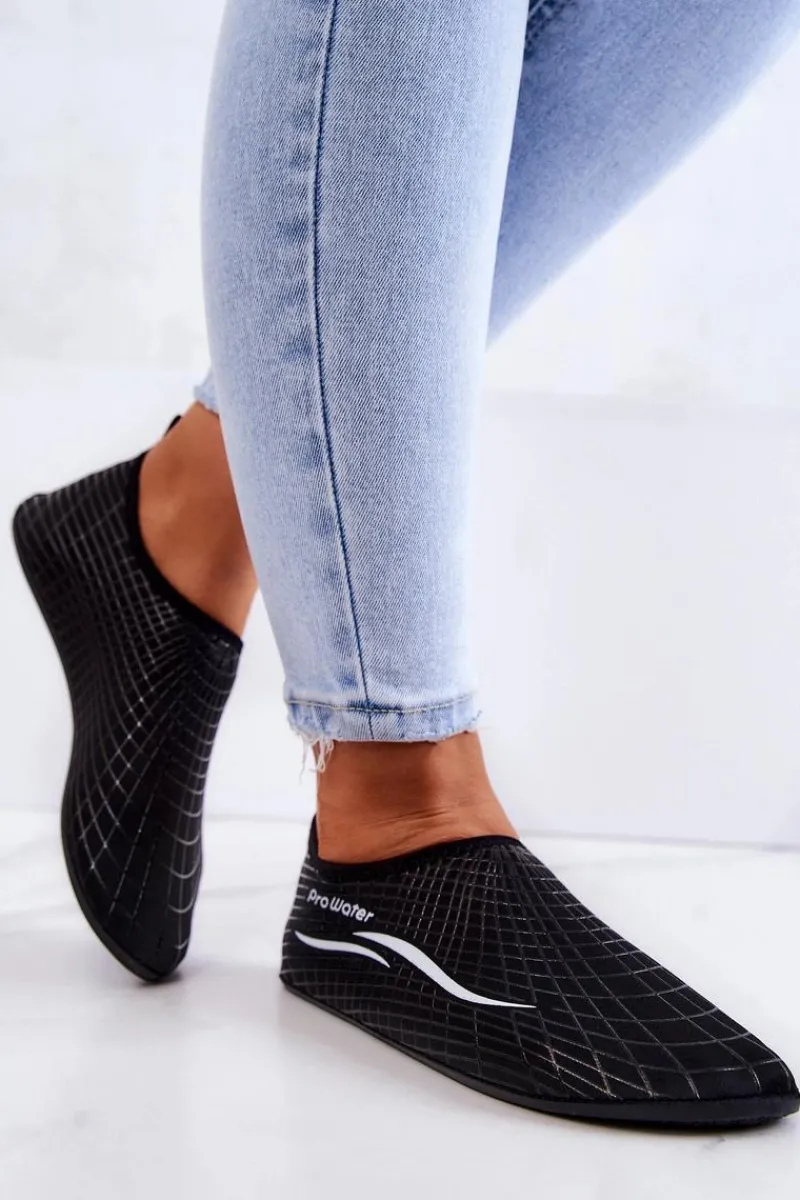 Trampki Damskie Slip-On>Boto Buty Sportowe Damskie Do Wody ProWater 22-4-013L Czarne