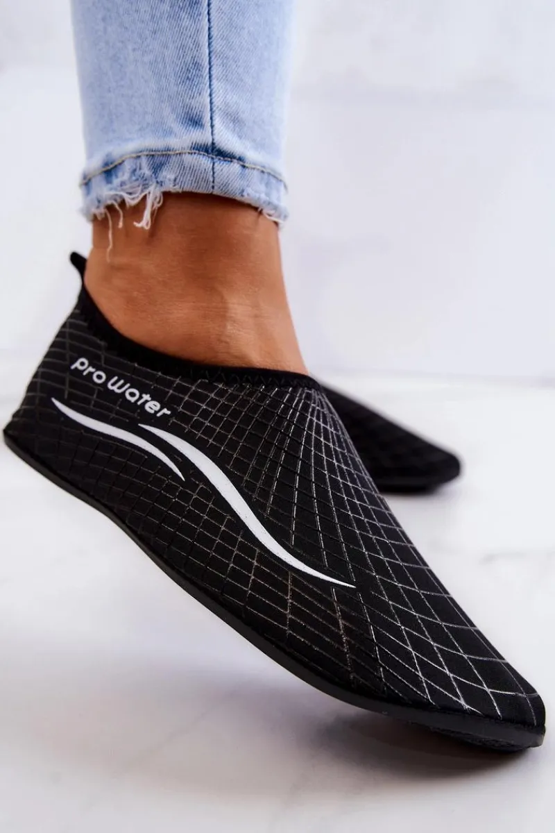 Trampki Damskie Slip-On>Boto Buty Sportowe Damskie Do Wody ProWater 22-4-013L Czarne