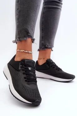 Online Buty Sportowe Damskie RSS2SPOF056 Czarne Damskie Buty Sportowe Na Platformie