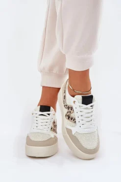 Buty Sportowe Na Platformie|Sneakersy Damskie></noscript>Boto Buty Sportowe Damskie Na Platformie Panterka Beżowe Lorori Beżowy