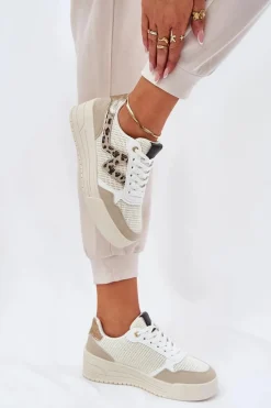 Buty Sportowe Na Platformie|Sneakersy Damskie></noscript>Boto Buty Sportowe Damskie Na Platformie Panterka Beżowe Lorori Beżowy