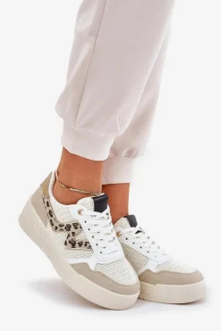 Buty Sportowe Na Platformie|Sneakersy Damskie></noscript>Boto Buty Sportowe Damskie Na Platformie Panterka Beżowe Lorori Beżowy