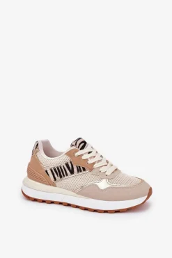 Buty Sportowe Na Platformie|Sneakersy Damskie></noscript>Boto Buty Sportowe Damskie Na Platformie Zebra Beżowe Davinara Beżowy