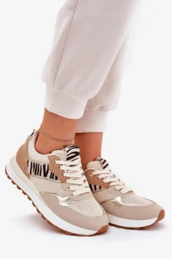 Buty Sportowe Na Platformie|Sneakersy Damskie></noscript>Boto Buty Sportowe Damskie Na Platformie Zebra Beżowe Davinara Beżowy