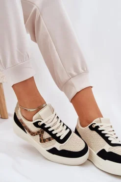 Sale Buty Sportowe Damskie Na Platformie Panterka Czarne Lorori Damskie Buty Sportowe Na Platformie|Sneakersy Damskie