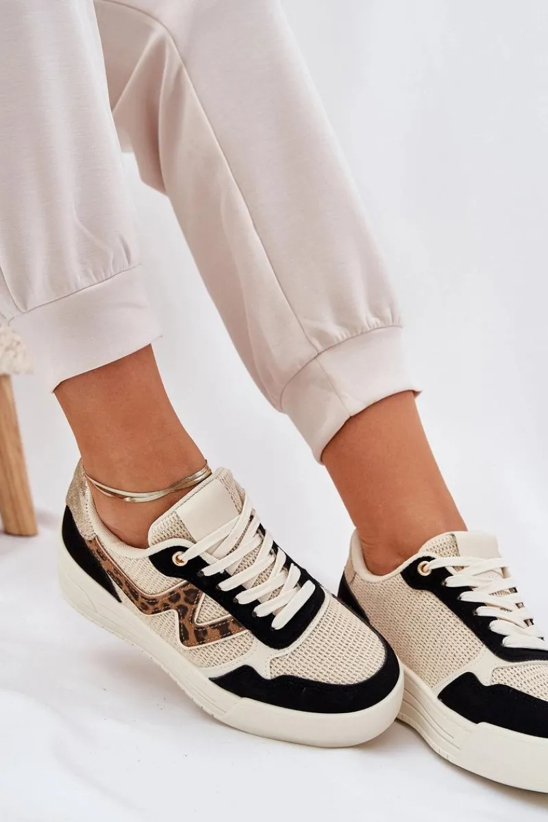 Sale Buty Sportowe Damskie Na Platformie Panterka Czarne Lorori Damskie Buty Sportowe Na Platformie|Sneakersy Damskie