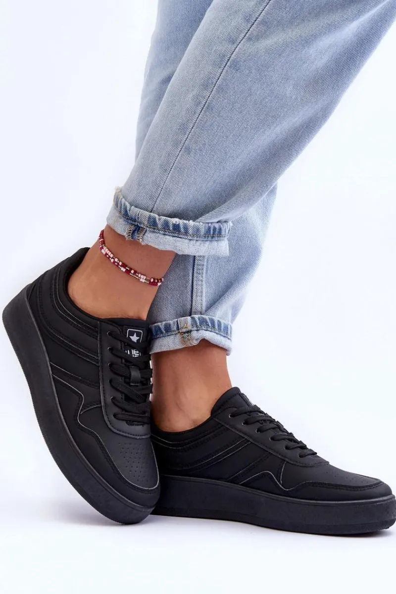 Hot Buty Sportowe Damskie Na Platformie Czarne Pudina Damskie Buty Sportowe Na Platformie|Sneakersy Damskie