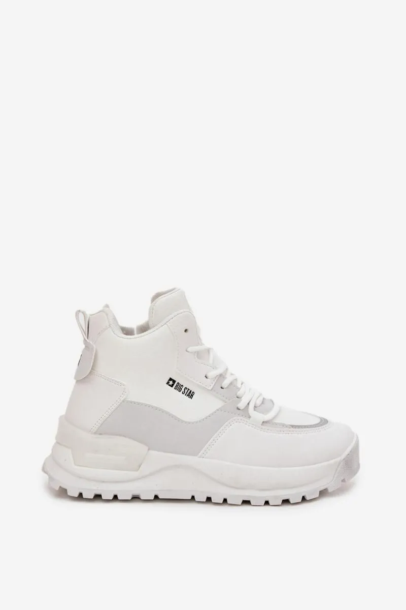 Buty Sportowe Big Star|Sneakersy Damskie>Big Star Shoes Buty Sportowe Damskie Na Platformie Big Star SS274510 Białe Biały