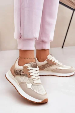 Online Buty Sportowe Damskie Na Platformie Zwierzęcy Wzór Beżowe Davinara Damskie Buty Sportowe Na Platformie|Sneakersy Damskie