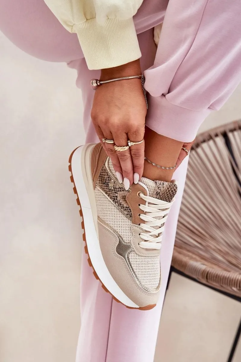 Online Buty Sportowe Damskie Na Platformie Zwierzęcy Wzór Beżowe Davinara Damskie Buty Sportowe Na Platformie|Sneakersy Damskie