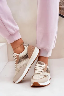 Online Buty Sportowe Damskie Na Platformie Zwierzęcy Wzór Beżowe Davinara Damskie Buty Sportowe Na Platformie|Sneakersy Damskie