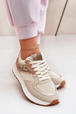 Online Buty Sportowe Damskie Na Platformie Zwierzęcy Wzór Beżowe Davinara Damskie Buty Sportowe Na Platformie|Sneakersy Damskie
