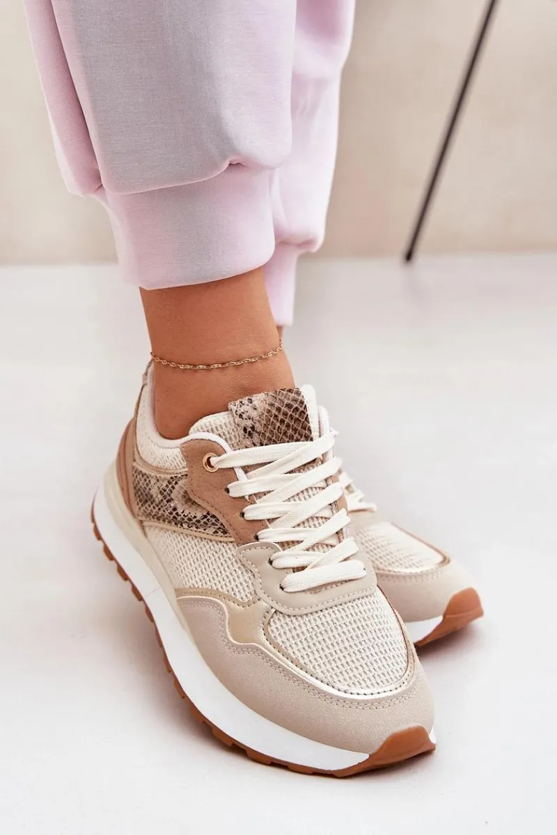 Online Buty Sportowe Damskie Na Platformie Zwierzęcy Wzór Beżowe Davinara Damskie Buty Sportowe Na Platformie|Sneakersy Damskie