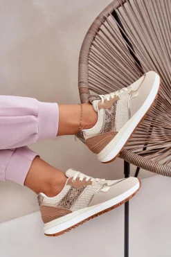 Online Buty Sportowe Damskie Na Platformie Zwierzęcy Wzór Beżowe Davinara Damskie Buty Sportowe Na Platformie|Sneakersy Damskie