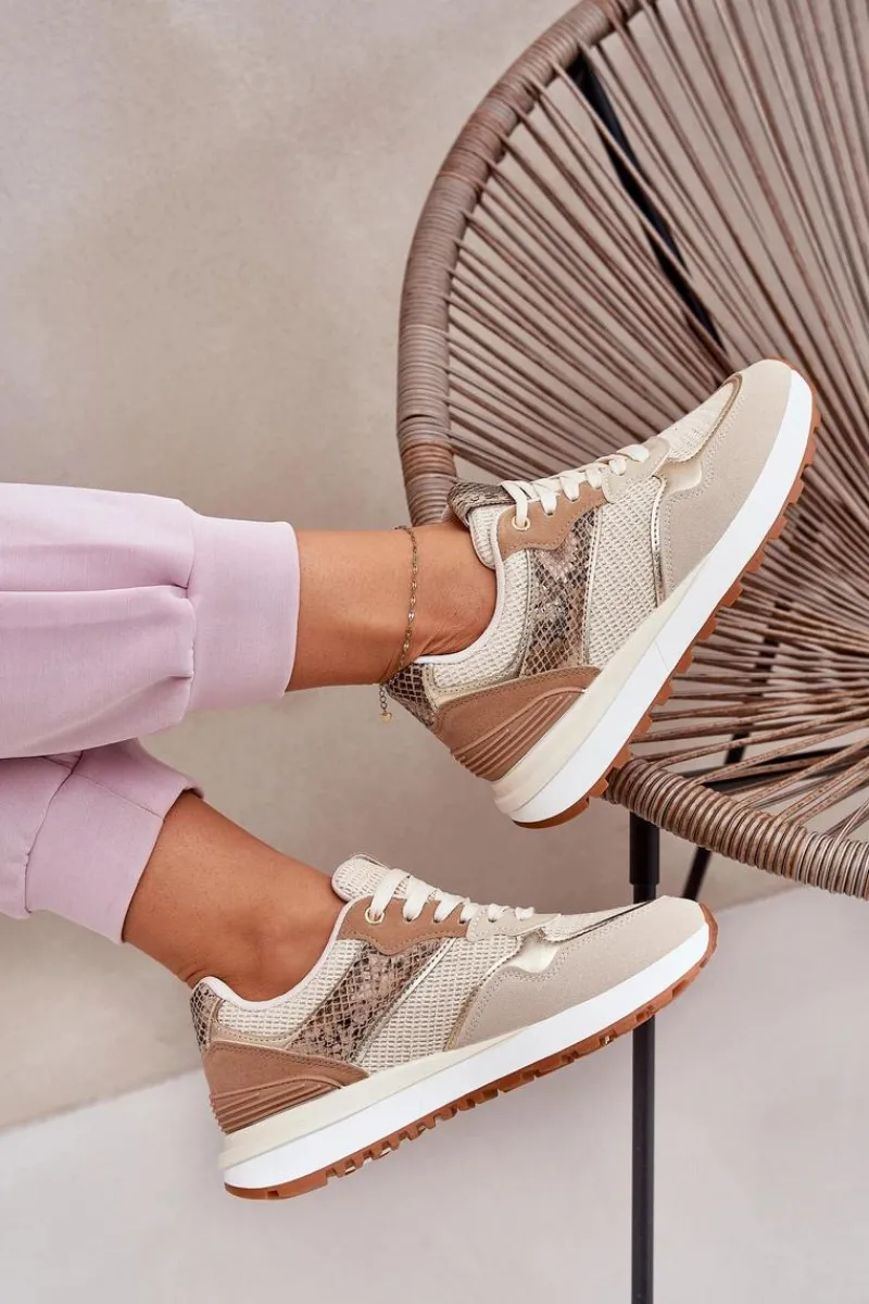 Online Buty Sportowe Damskie Na Platformie Zwierzęcy Wzór Beżowe Davinara Damskie Buty Sportowe Na Platformie|Sneakersy Damskie