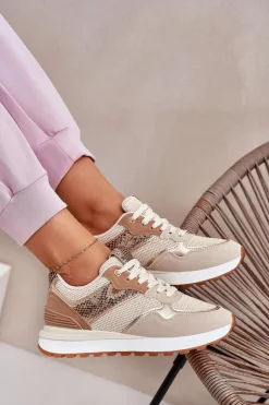Online Buty Sportowe Damskie Na Platformie Zwierzęcy Wzór Beżowe Davinara Damskie Buty Sportowe Na Platformie|Sneakersy Damskie
