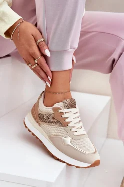 Online Buty Sportowe Damskie Na Platformie Zwierzęcy Wzór Beżowe Davinara Damskie Buty Sportowe Na Platformie|Sneakersy Damskie