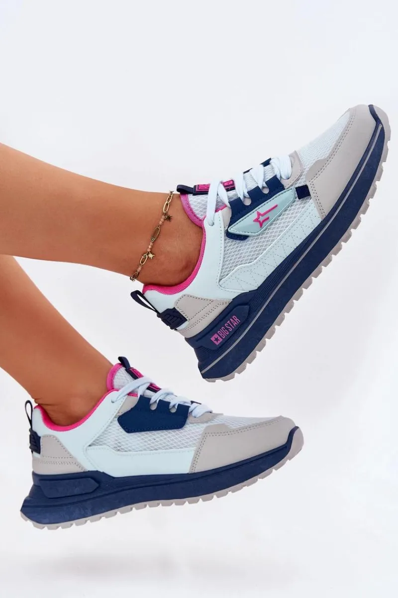 Buty Sportowe Big Star|Sneakersy Damskie>Big Star Shoes Buty Sportowe Damskie Na Platformie Big Star RR274A225 HI-POLY SYSTEM e Niebieski