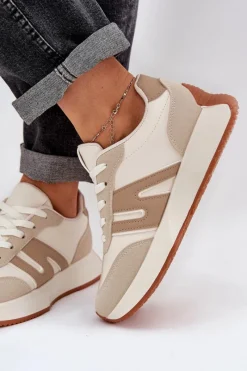 Buty Sportowe Na Platformie|Sneakersy Damskie>Boto Buty Sportowe Damskie Na Platformie Beżowe Emidi Beżowy