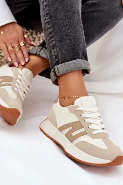 Buty Sportowe Na Platformie|Sneakersy Damskie></noscript>Boto Buty Sportowe Damskie Na Platformie Beżowe Emidi Beżowy