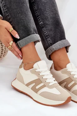 Buty Sportowe Na Platformie|Sneakersy Damskie></noscript>Boto Buty Sportowe Damskie Na Platformie Beżowe Emidi Beżowy