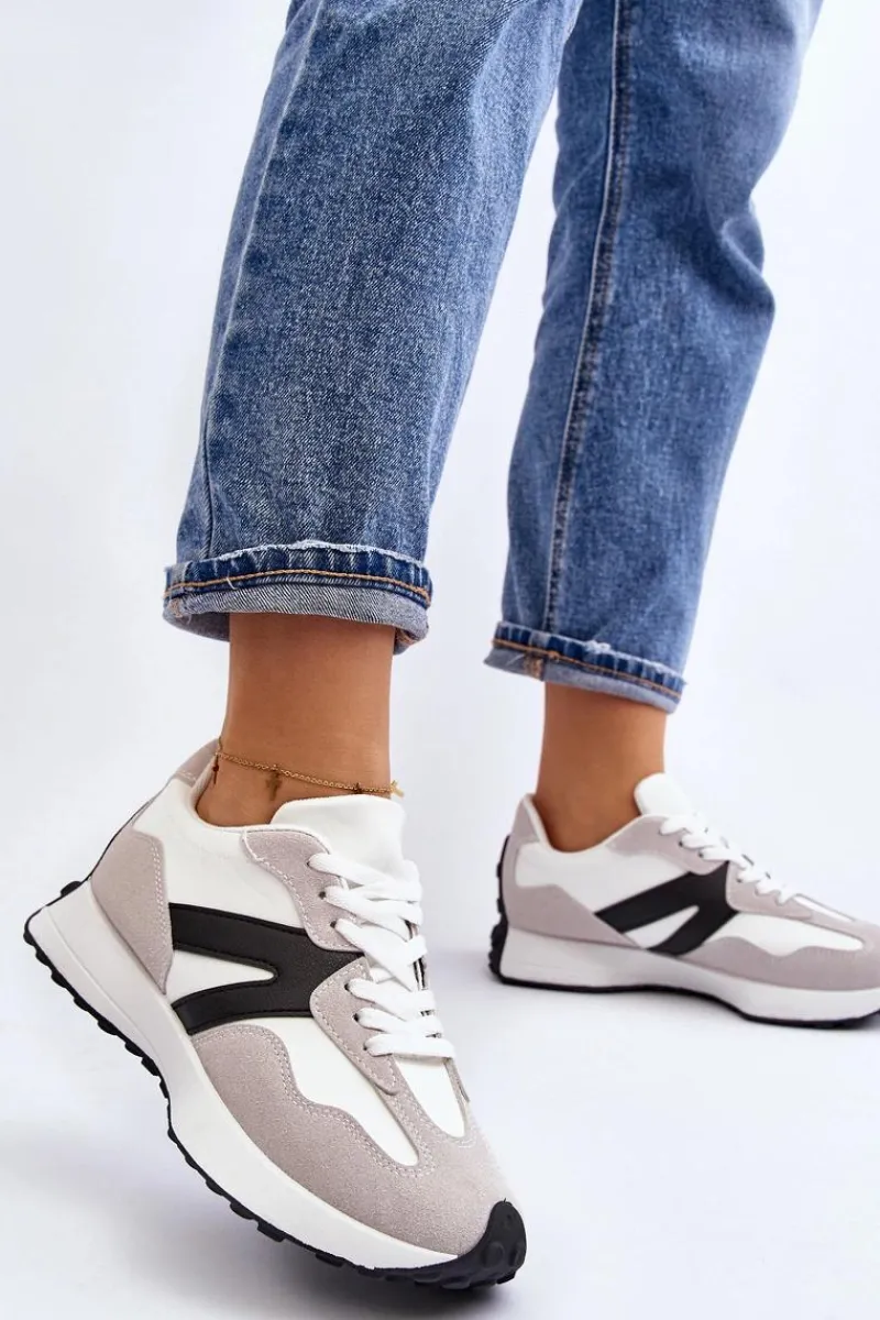 Outlet Buty Sportowe Damskie Szare Chloette Damskie Buty Sportowe Na Platformie|Sneakersy Damskie