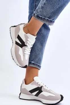 Outlet Buty Sportowe Damskie Szare Chloette Damskie Buty Sportowe Na Platformie|Sneakersy Damskie
