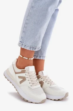 Sale Boto Buty Sportowe Damskie Z Eko Skóry Beżowe Berieta