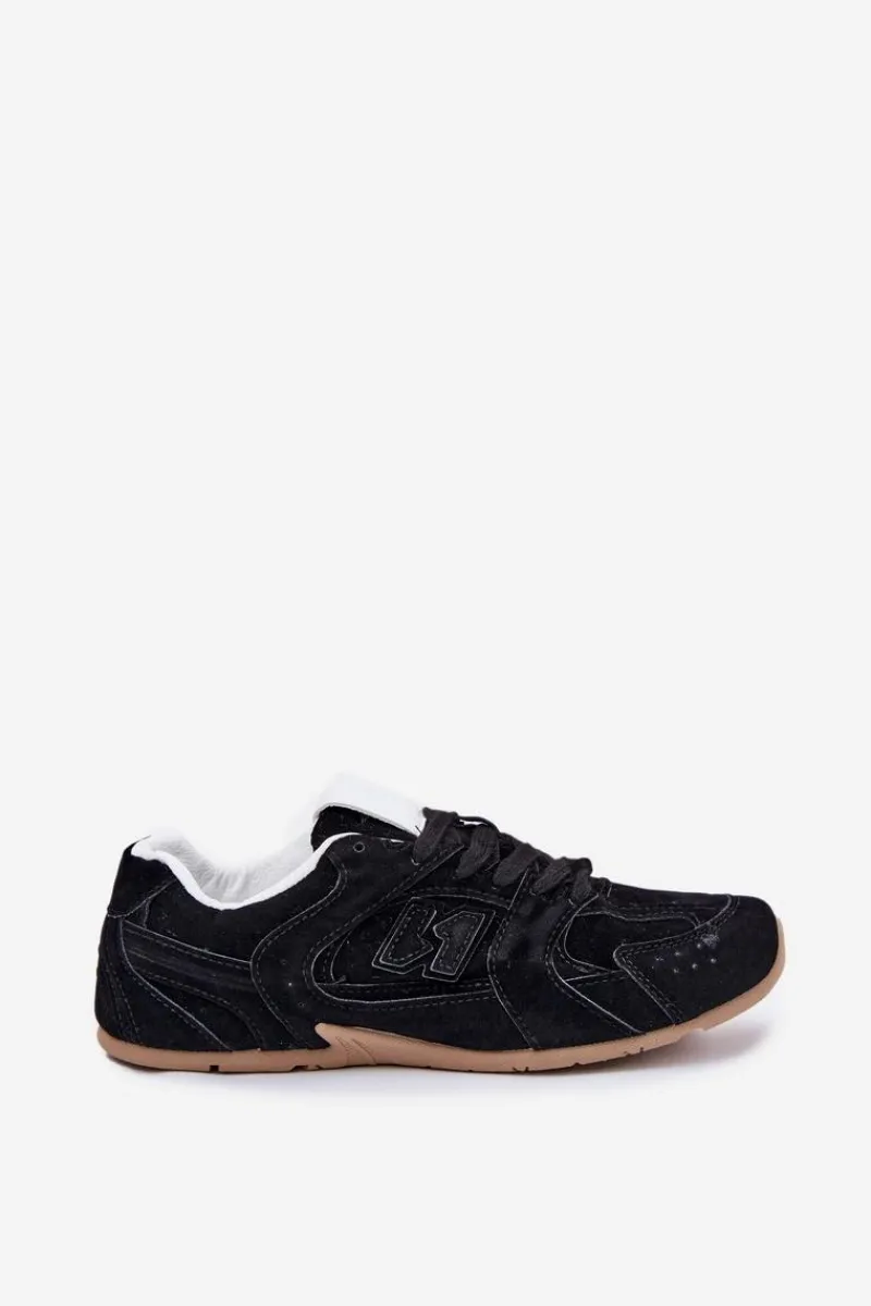 Sneakersy Damskie>Boto Buty Sportowe Damskie Z Eko Zamszu Czarne Dorella Czarny