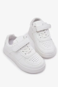 Hot Buty Sportowe Dziecięce Z Eko Skóry Białe Liora Dzieci Chłopięce|Dziewczęce