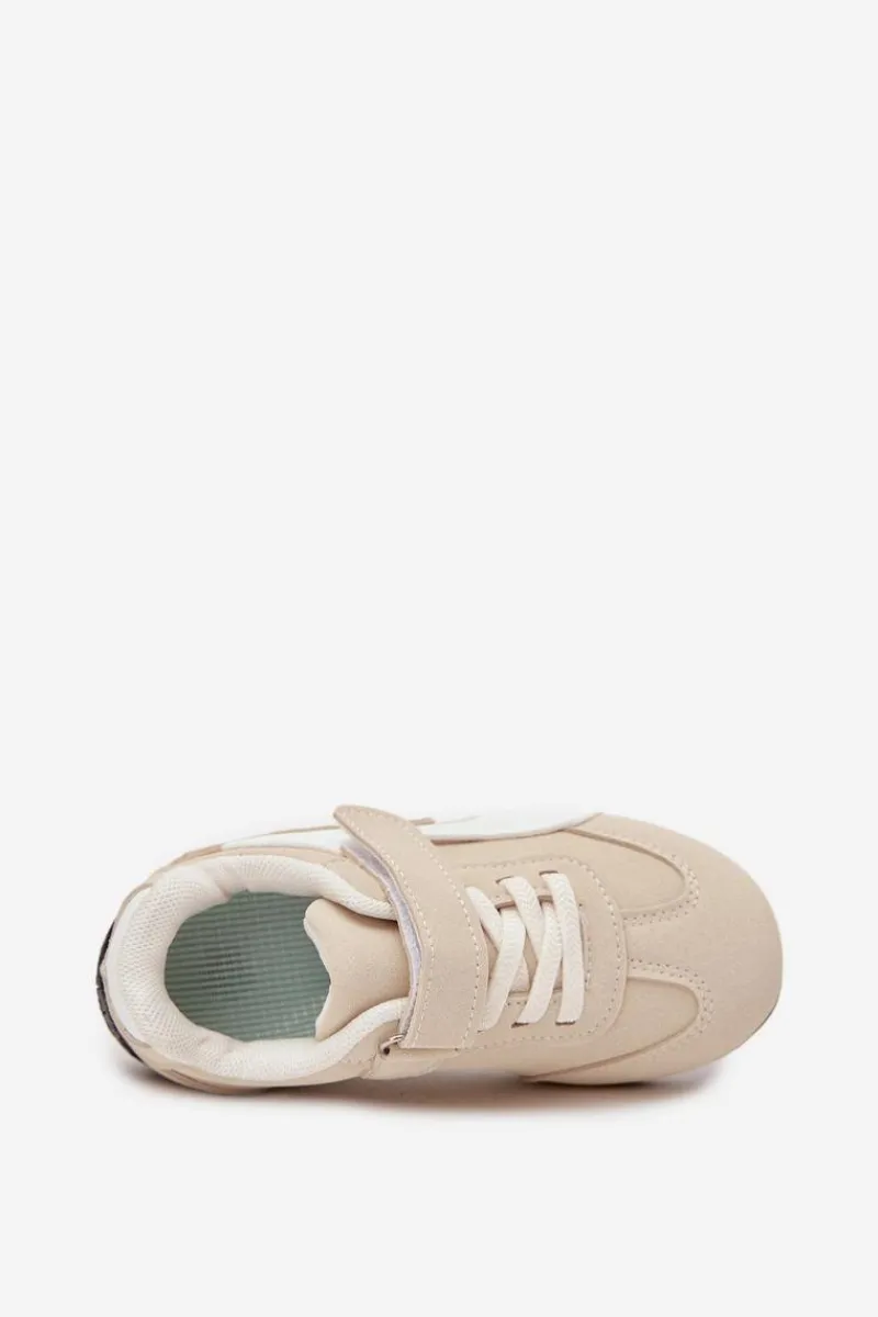 Outlet Buty Sportowe Dziecięce Z Rzepem Beżowe Perrin Dzieci Dziewczęce