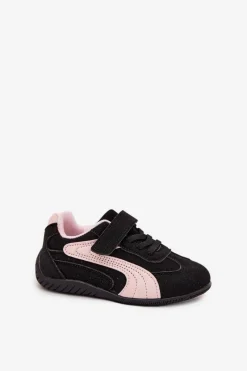 Outlet Boto Buty Sportowe Dziecięce Z Rzepem Czarno-Różowe Perrin