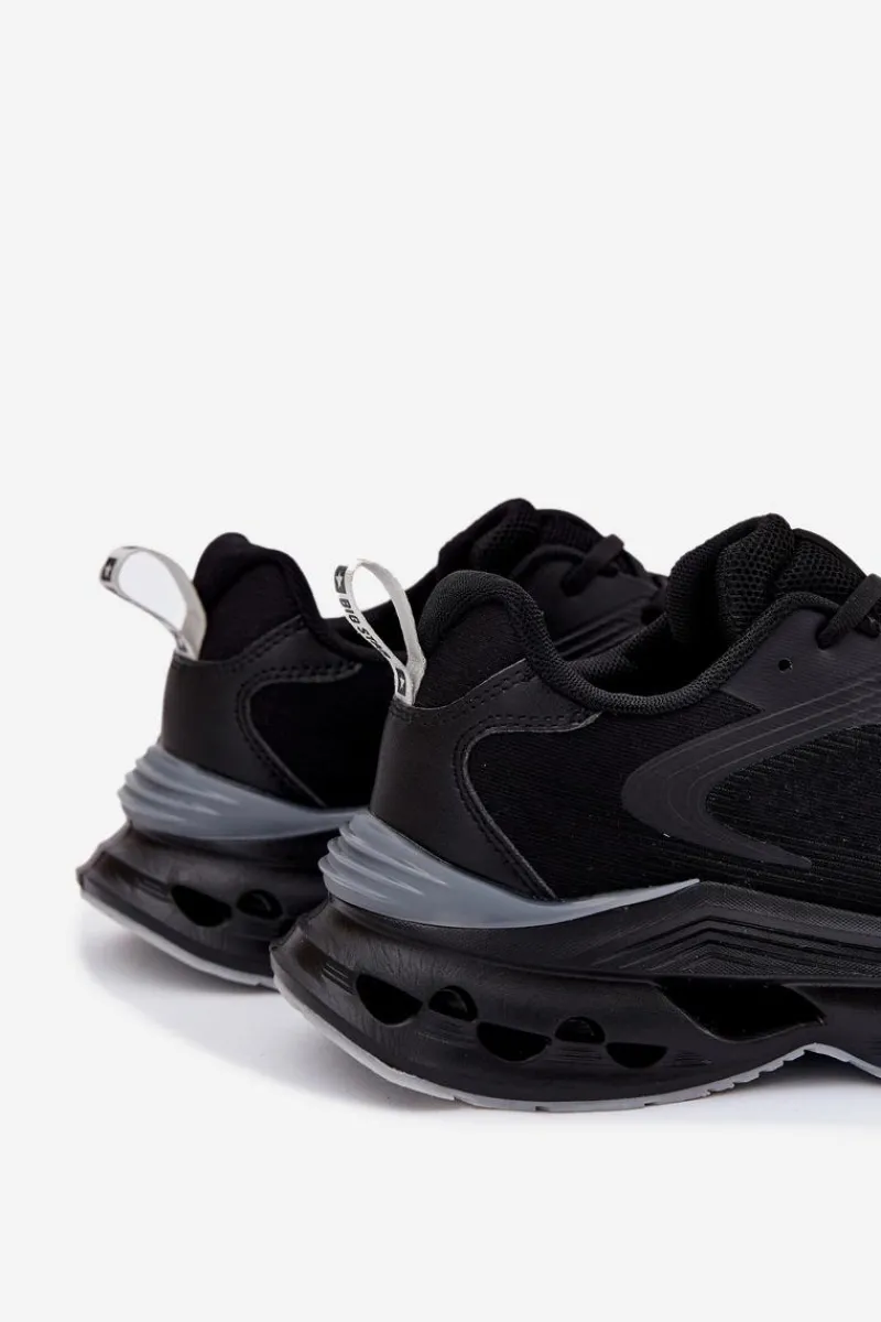 Obuwie Sportowe Męskie>Big Star Shoes Buty Sportowe Męskie Na Platformie Big Star RR174022 Hi-Poly System Czarne Czarny