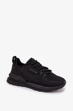 Outlet Buty Sportowe Męskie Ocieplane SS174411 HI-POLY SYSTEM Czarne Męskie Obuwie Sportowe Męskie