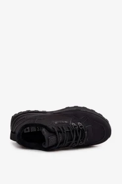 Outlet Buty Sportowe Męskie Ocieplane SS174411 HI-POLY SYSTEM Czarne Męskie Obuwie Sportowe Męskie