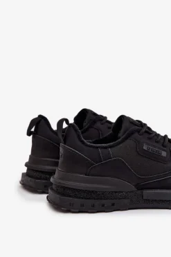 Outlet Buty Sportowe Męskie Ocieplane SS174411 HI-POLY SYSTEM Czarne Męskie Obuwie Sportowe Męskie