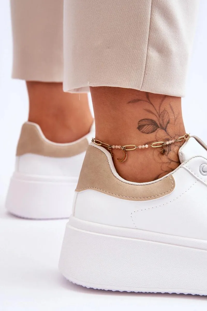 Buty Sportowe Na Platformie|Sneakersy Damskie>Boto Buty Sportowe Na Masywnej Platformie Biało-Beżowe Boneti
