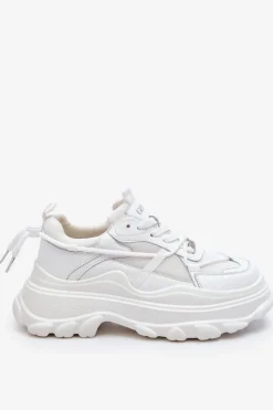 Sale GOE Buty Sportowe Na Masywnej Platformie LL2N4029 Białe
